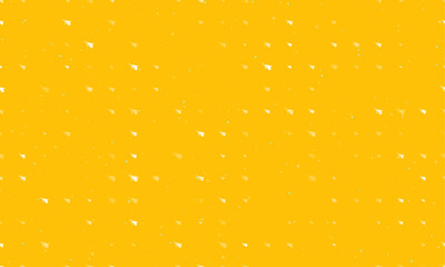 Poster - Seamless background pattern of evenly spaced white garden wheelbarrow symbols of different sizes and opacity. Vector illustration on amber background with stars