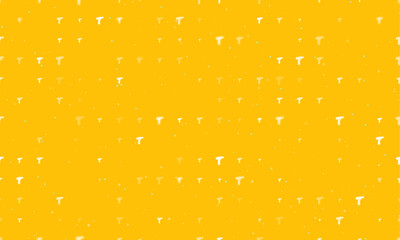 Poster - Seamless background pattern of evenly spaced white electric screwdriver symbols of different sizes and opacity. Vector illustration on amber background with stars