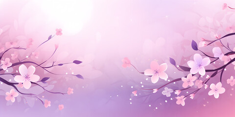 Wall Mural - Abstract floral background with purple flowers