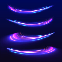 Aufkleber - Abstract background in blue, yellow and orange neon colors. Neon swirls vector glitter light fire flare trace. 