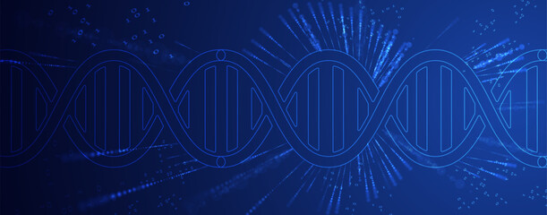 Wall Mural - abstract artificial intelligence dna technology. science and social concept. futuristic connection s
