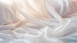 Fototapeta  - an elegant white sheet is on the bed with light shining on it
