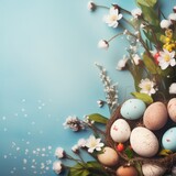 Fototapeta  - spring easter background with copy space
