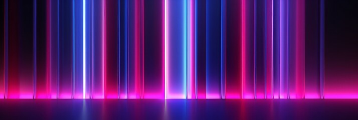 Abstract bright background in neon pink purple colors, vertical and horizontal lines, banner