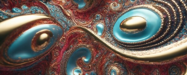 Wall Mural - a close up of a blue and gold sculpture