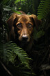 photo of dog stalking prey in the jungle created with Generative Ai