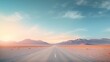 Empty Road in the Desert Generative AI