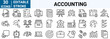 Accounting line web icons Money and Coins. Audit, financial report editable stroke outline icons set