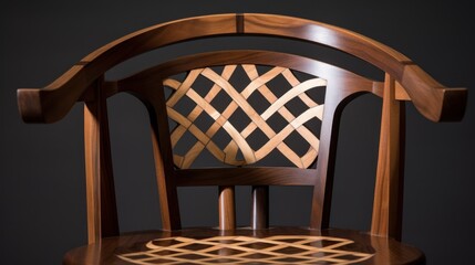 Wall Mural - Walnut Dantesca Chair With Inlay Work