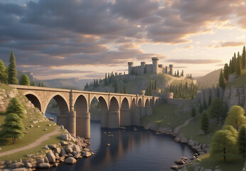 Wall Mural - old stone bridge from the Middle Ages