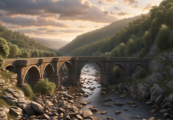 Wall Mural - old stone bridge from the Middle Ages