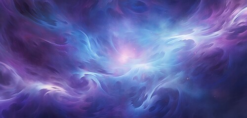 Canvas Print - a celestial-inspired digital abstract creation with swirling gradients of cosmic purples