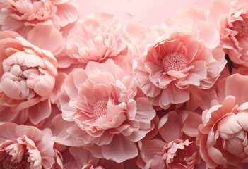 Wall Mural - pink peonies on a pink background