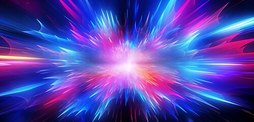 Wall Mural - a dynamic digital abstract background with bursts of energetic neon colors