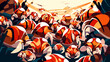 A group of hermit crabs in shells. vektor icon illustation