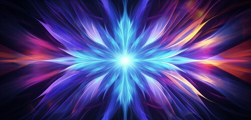Wall Mural - a vibrant digital abstract background with kaleidoscopic patterns and vibrant colors reminiscent of 
