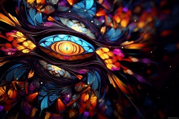 Wall Mural - abstract representation of transformation and metamorphosis portrayed through a kaleidoscope of evol