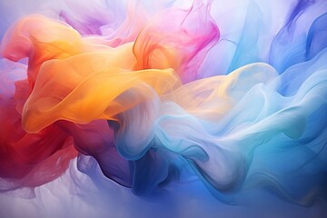 Wall Mural - an abstract concept of fluidity and motion depicted in a dynamic interplay of colors and shapes agai