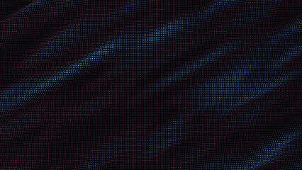 Poster - waves of colorful points. Digital data splash of point array. Futuristic smooth glitch UI element