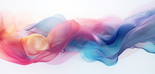 Wall Mural - an abstract representation of fluidity and motion depicted in an interplay of colors and shapes agai