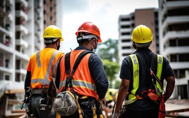 Wall Mural - A group of workers at a construction site