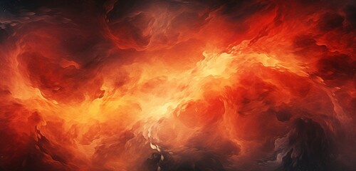 Wall Mural - an immersive digital abstract background featuring a fusion of fiery reds