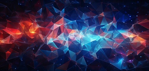 Wall Mural - conceptual abstraction of connectivity and unity depicted through a mosaic of interlocking geometric