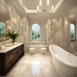 © JL Designs - luxury mansion bathroom with bathtub
