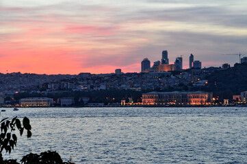 Wall Mural - sunset over the istanbul city
