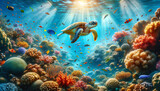 Fototapeta Do akwarium - Arrecife colorido