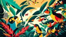 Tropical Bird Paradise Vektor Icon Illustation