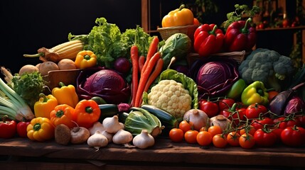 Wall Mural - Close up of fresh vegetables at the farmers market