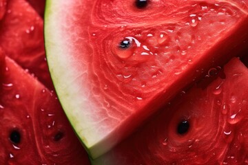 Wall Mural - Close-up texture of a fresh, juicy watermelon slice