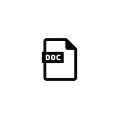 Poster - Doc file icon, doc file sign vector for web site Computer and mobile app