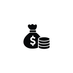 Poster - Money Bag with dollar money icon for web site Computer and mobile app