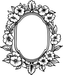 Wall Mural - Oval frame flower ornament