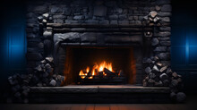 Log Cabin - Rustic Stone Fireplace - -resort - Vacation - Travel - Holiday - Trip Travel - Fire