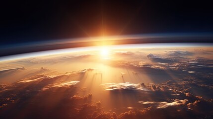 Inspiring view of sunrise as seen from Earth's orbit in