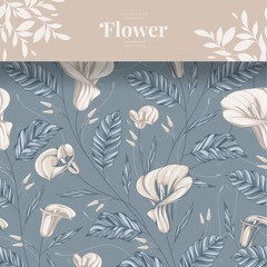 Poster - hand drawn flower pattern 22