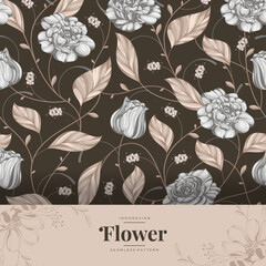 Wall Mural - hand drawn flower pattern 6