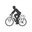 illustration of touring bike, bicycle, vector art.