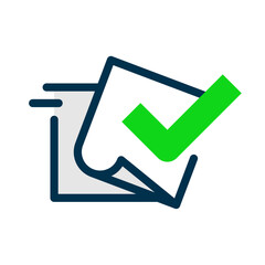 Poster - approved document, data, or file concept illustration flat design vector. simple graphic element for ui, infographic, line icon