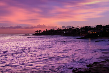 Wall Mural - Beautiful view of Laguna Beach sunset at the beach. Laguna Beach is located in southern California. USA