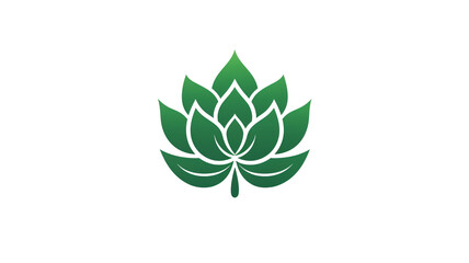 Wall Mural - outline logo of green plant on white background