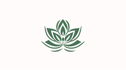 Wall Mural - outline logo of green plant on white background