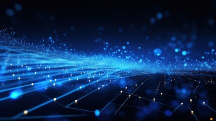 Poster - digital technology speed connect blue background, cyber nano information, abstract communication,