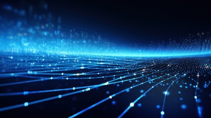 Poster - digital technology speed connect blue background, cyber nano information, abstract communication,