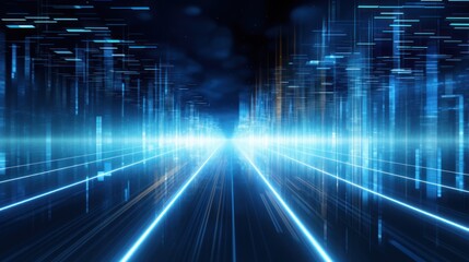 Poster - digital technology speed connect blue background, cyber nano information, abstract communication,