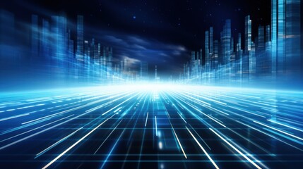 Poster - Digital technology speed connect blue background, cyber nano information, 