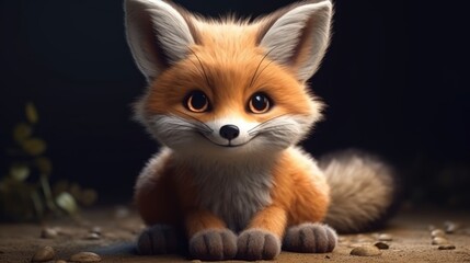 Wall Mural - adorable baby fox. created with generative ai.